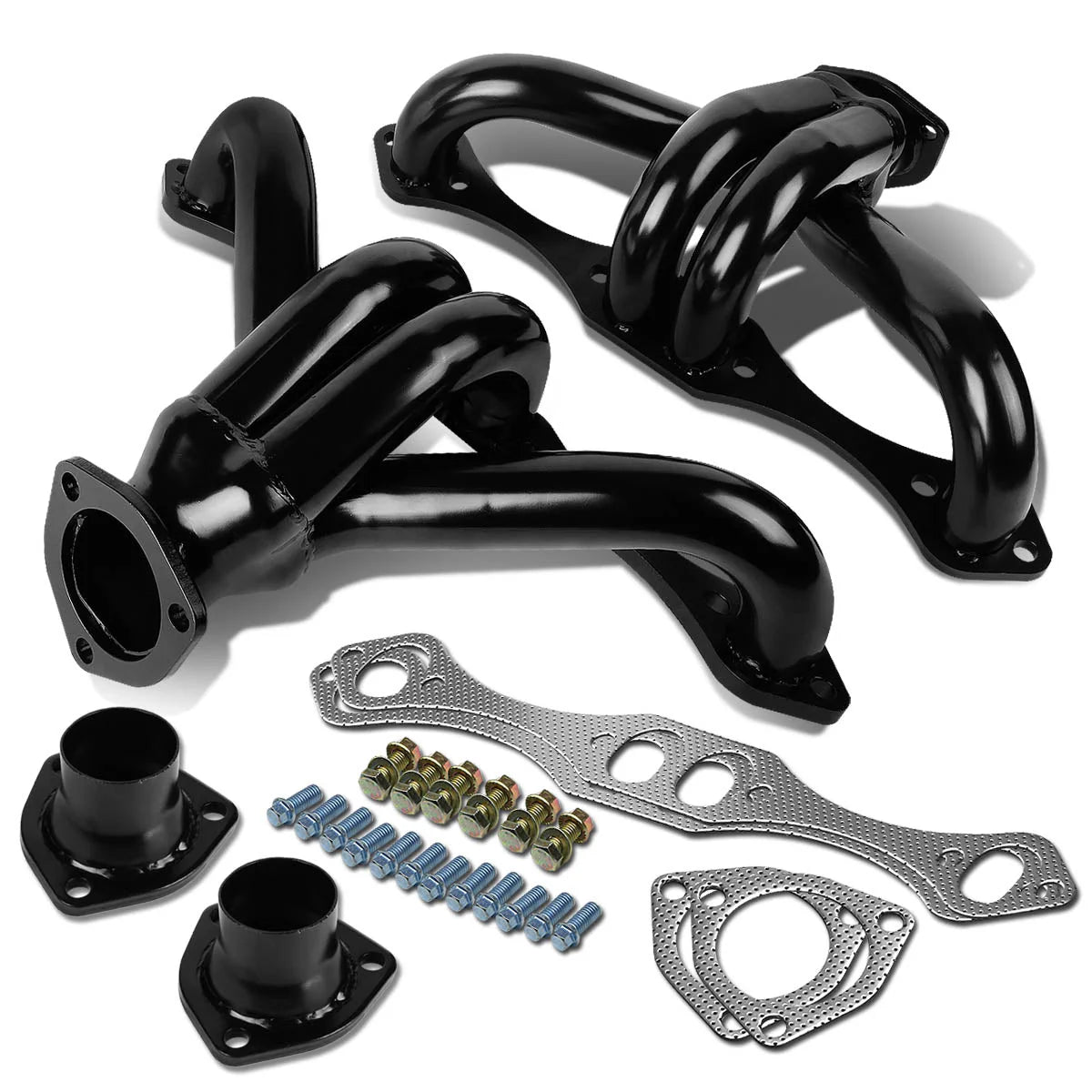 1955 Chevy Small Block SBC 283 305 327 350 400 V8 4-1 Exhaust Header - Mild Steel - Black