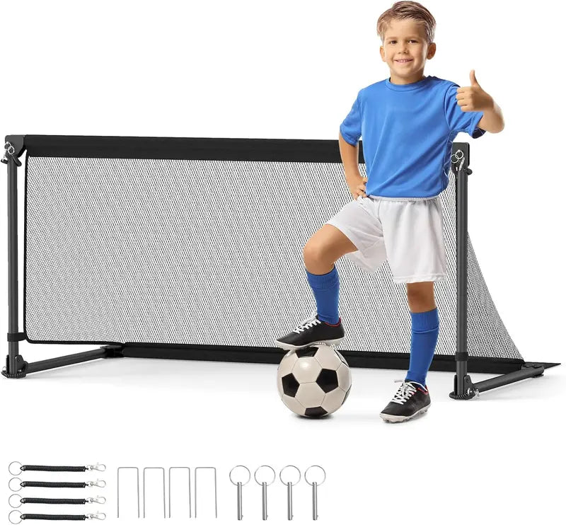 Portable Metal-Frame Toddler Soccer Net with Ground Stakes