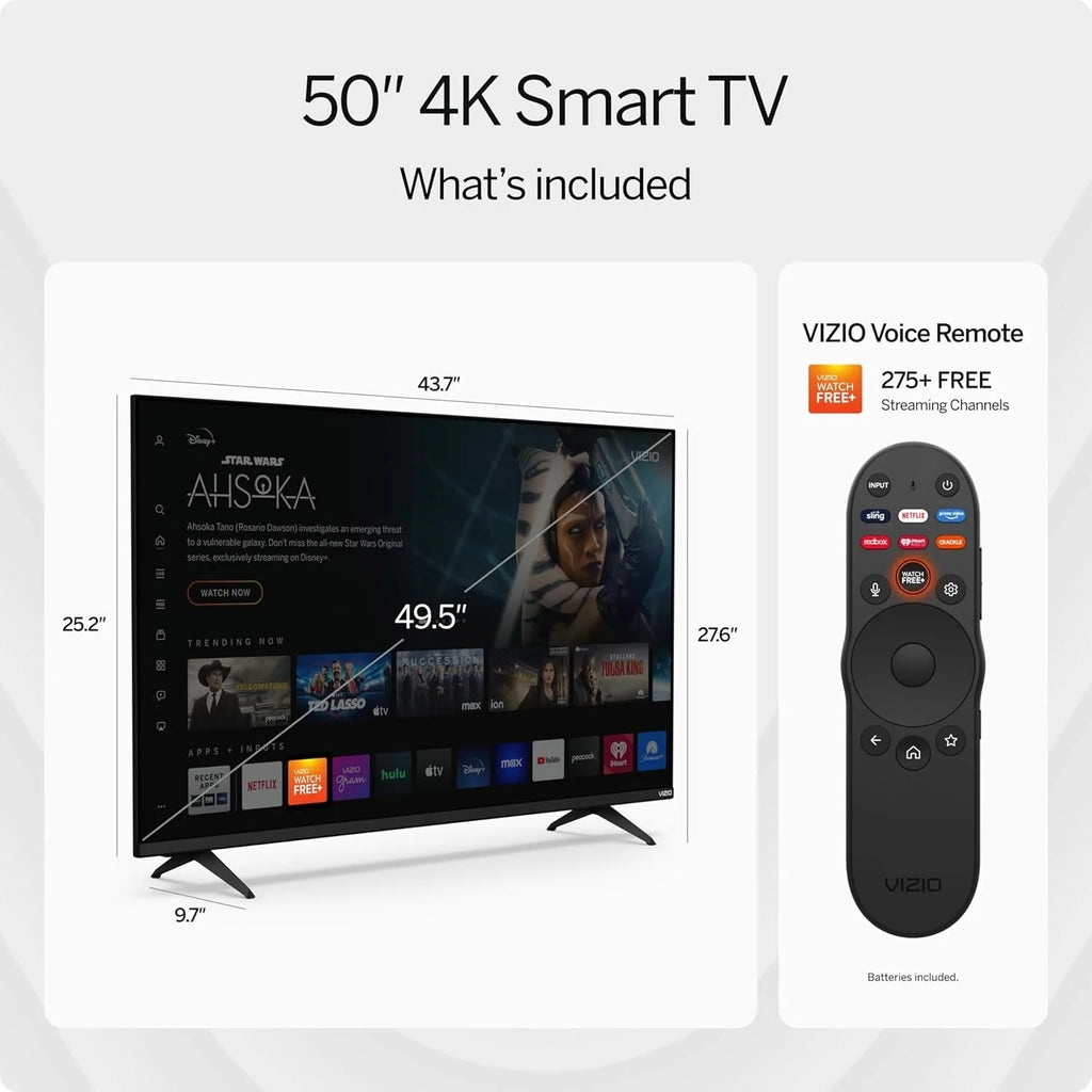 2026 VIZIO 50′′ 4K HDR Smart TV, Dolby Vision HDR/HDR10 , WiFi 6 – (Refurbished)