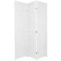 6 Ft. Tall Woven Fiber Room Divider - 3 Panel - White