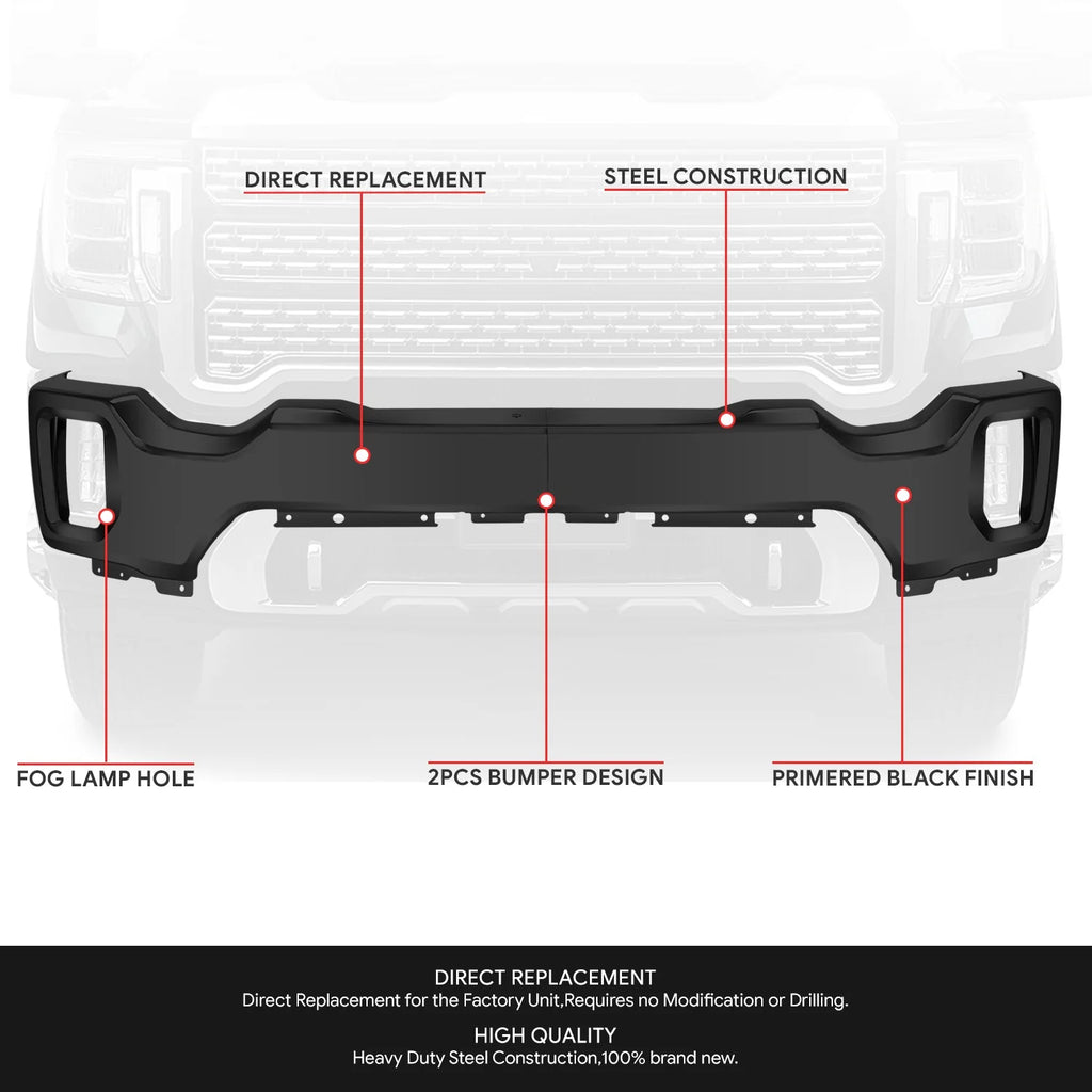 Modular Style Front Bumper w/o Parking Sensor Holes20-23 GMC Sierra 2500 3500 HD