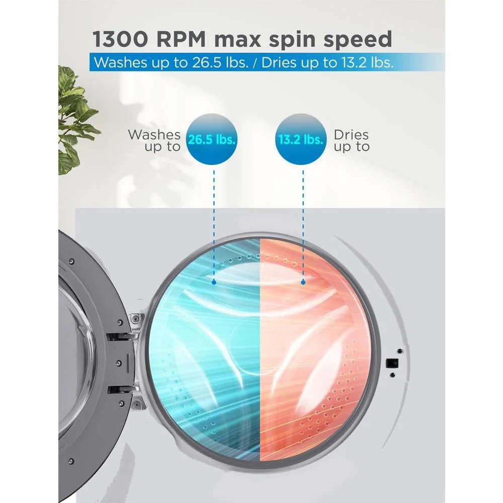 2026 BLACK DECKER 2.7 cu. ft. All-in-One Washer and Dryer Combo in White BCW27MW💝 Last Day For Clearance