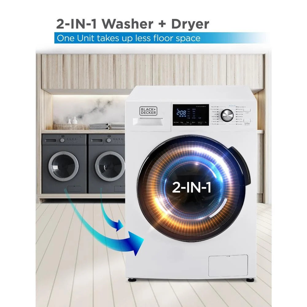2026 BLACK DECKER 2.7 cu. ft. All-in-One Washer and Dryer Combo in White BCW27MW💝 Last Day For Clearance