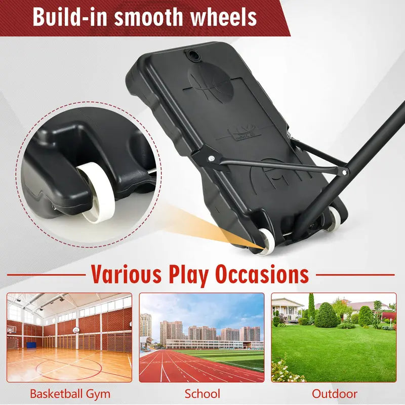 Portable Height-Adjustable Basketball Hoop (4.3 FT to 8.2 FT)